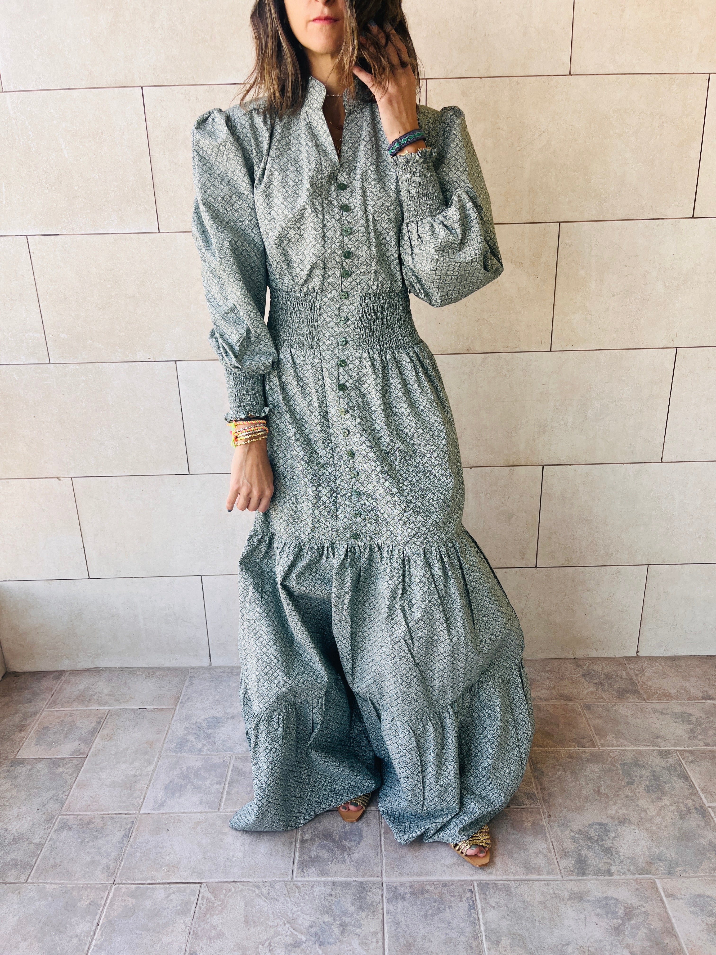 Mint Cottage Linen Dress