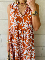 Rust Floral Summer Dress