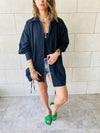 Black Side Tie Shirt
