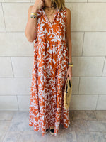 Rust Floral Summer Dress