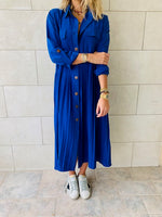 Blue Aria Plisse Dress