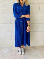 Blue Aria Plisse Dress