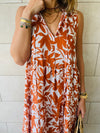 Rust Floral Summer Dress