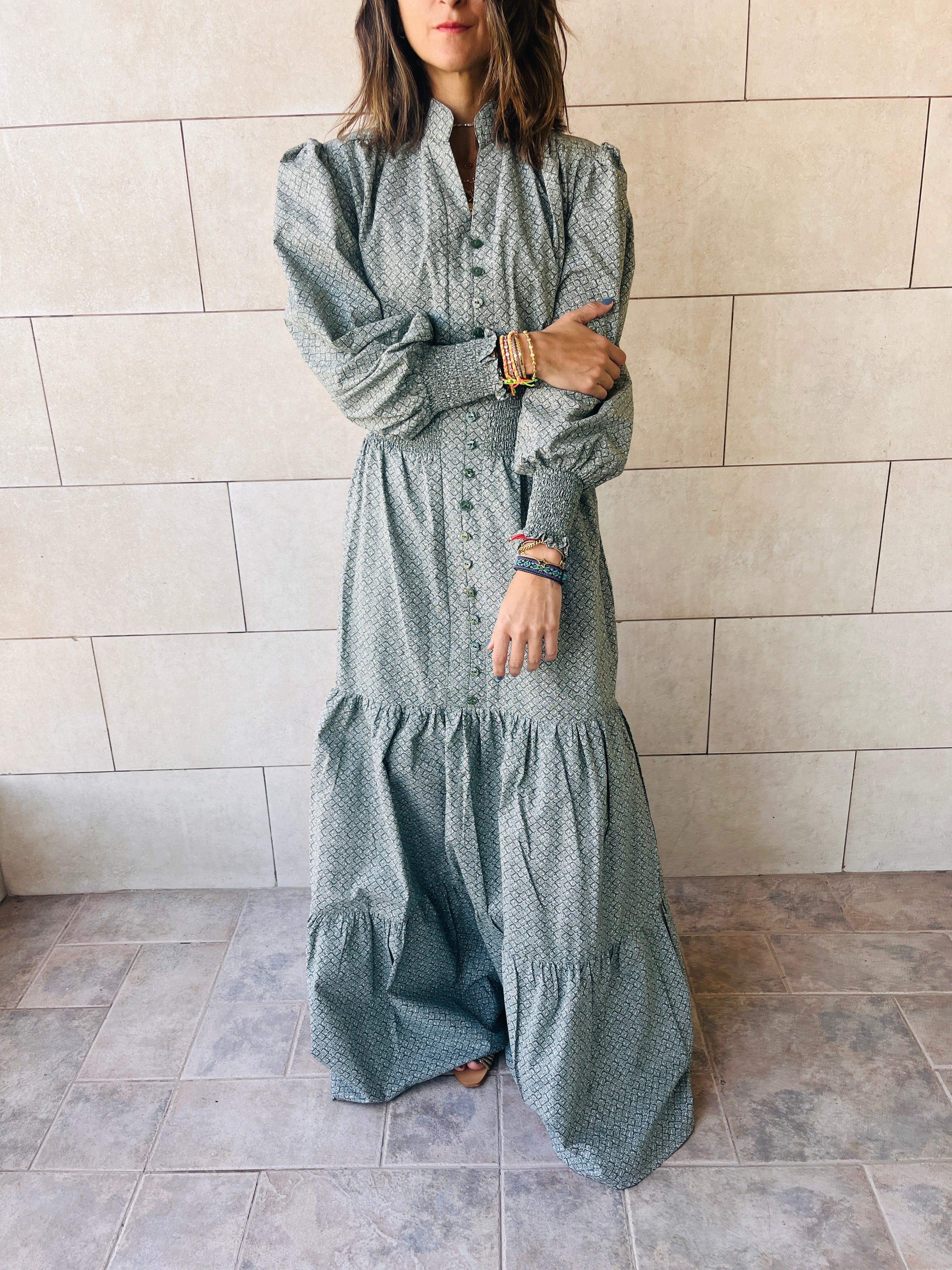 Mint Cottage Linen Dress