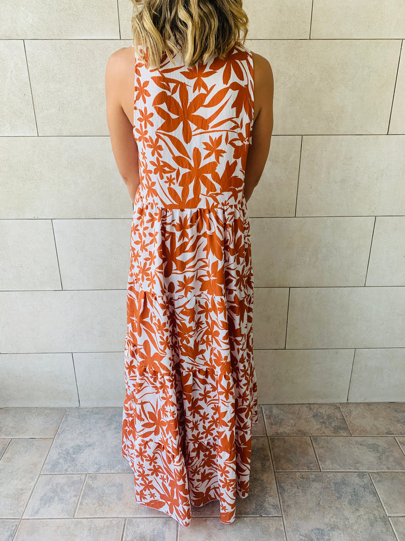 Rust Floral Summer Dress