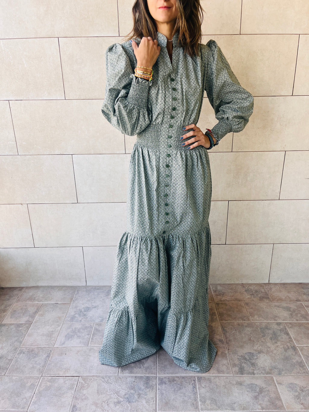 Mint Cottage Linen Dress