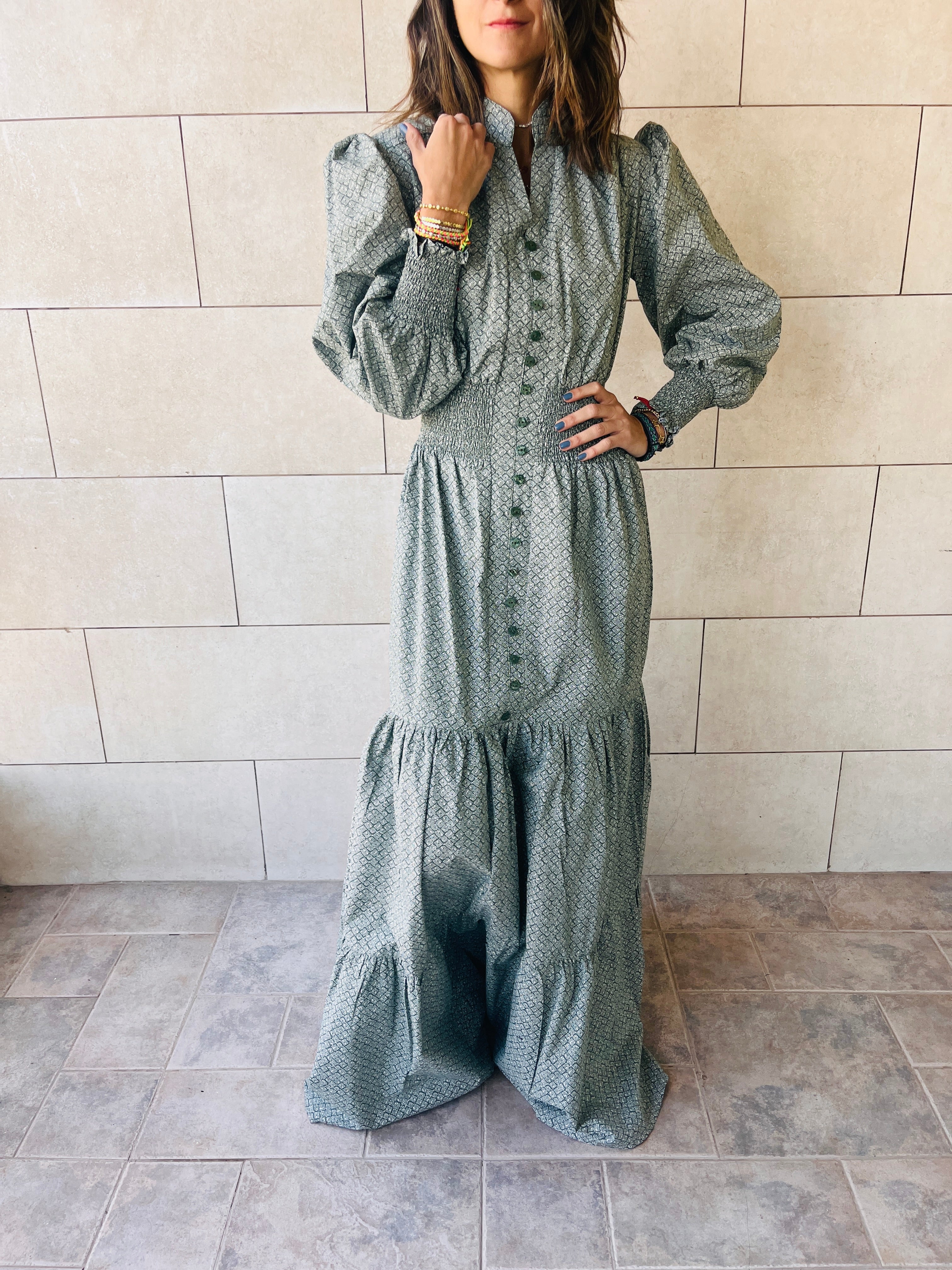 Mint Cottage Linen Dress