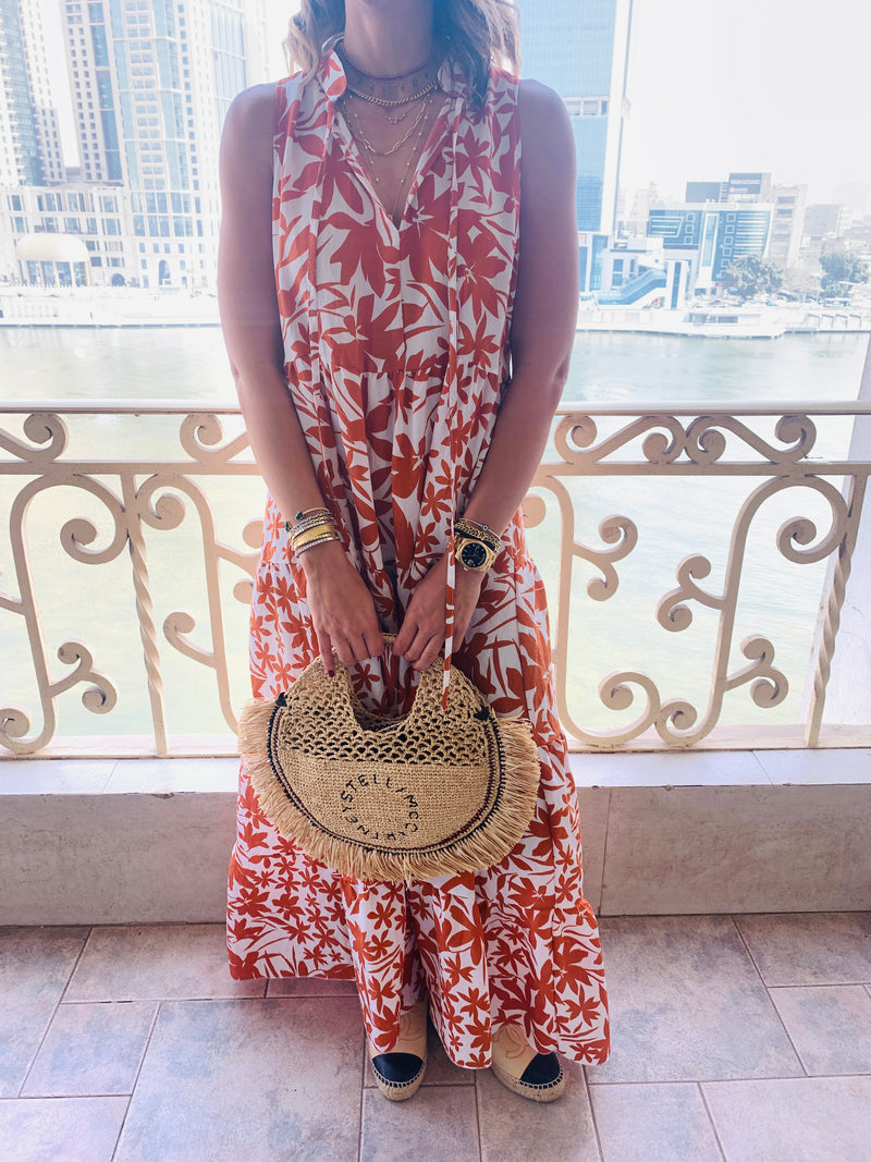Rust Floral Summer Dress