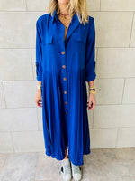 Blue Aria Plisse Dress