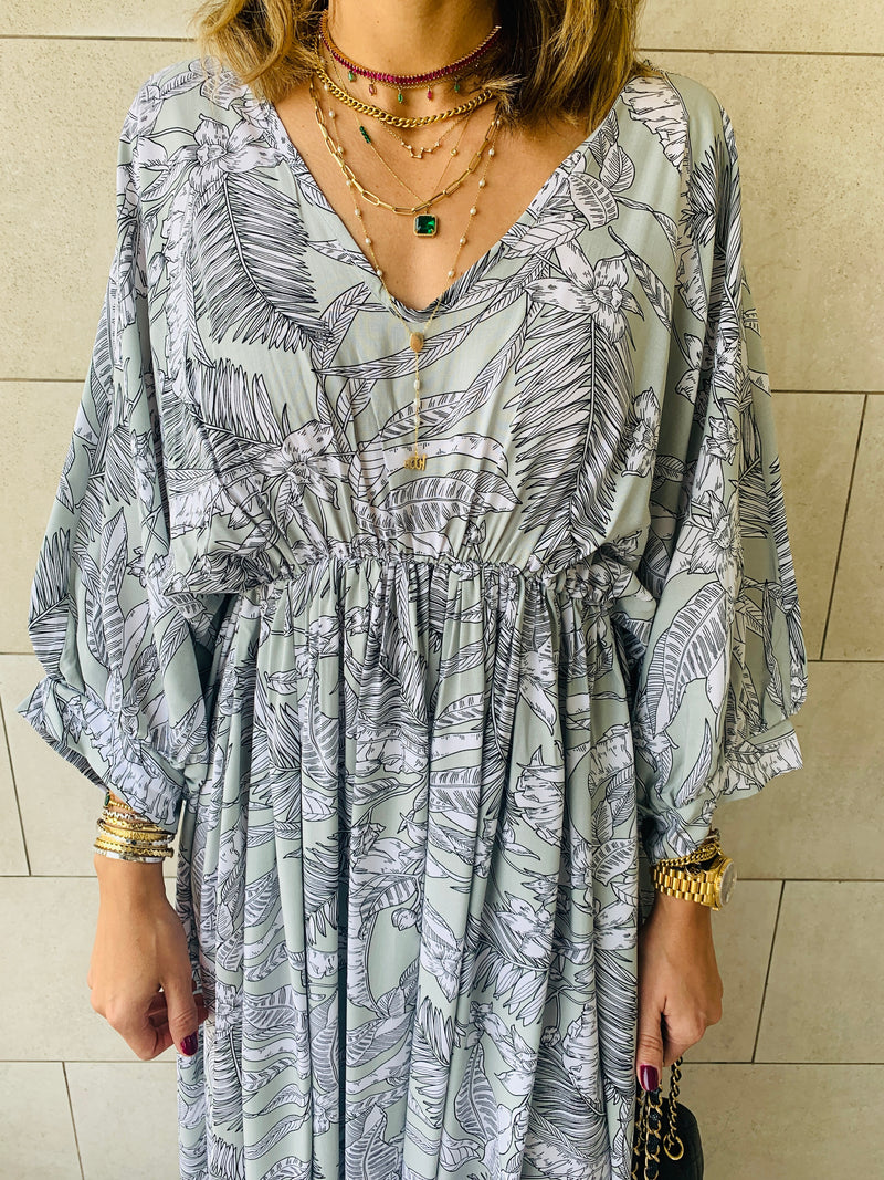 Mint Ramadan Floral Dress