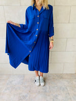 Blue Aria Plisse Dress