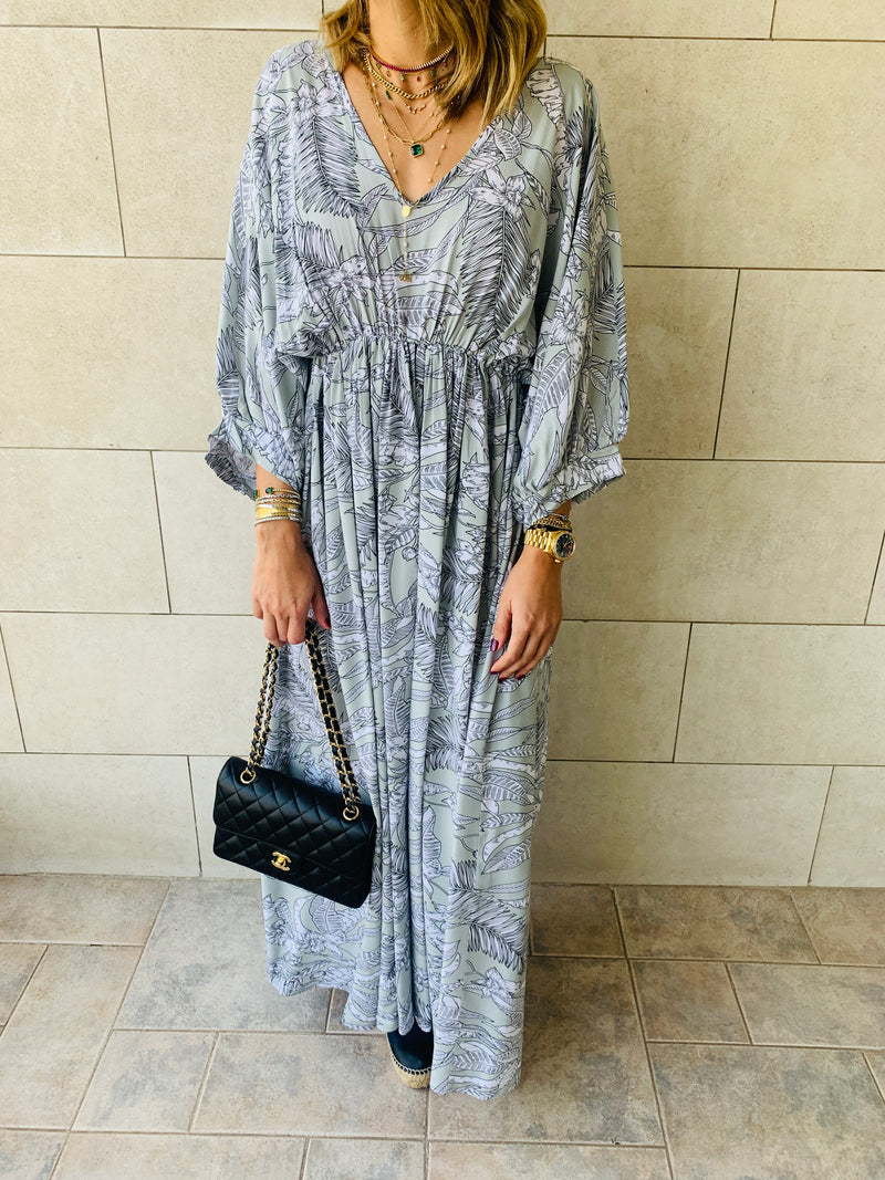 Mint Ramadan Floral Dress