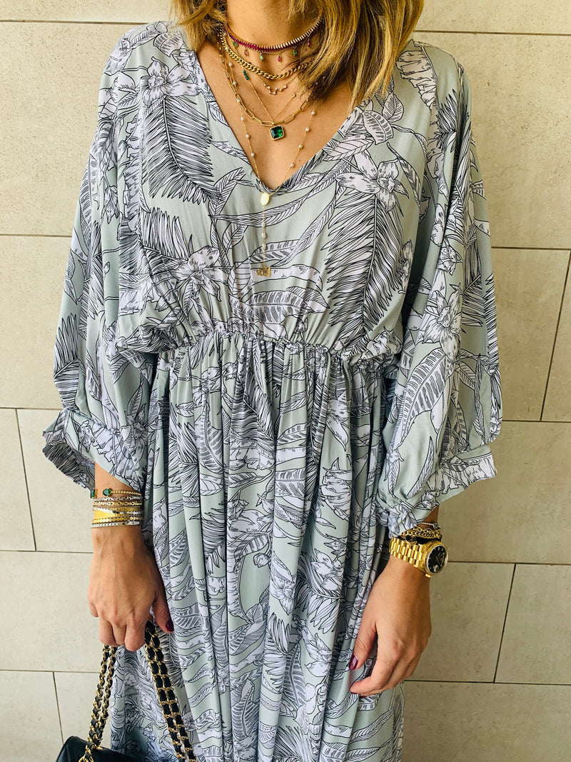 Mint Ramadan Floral Dress