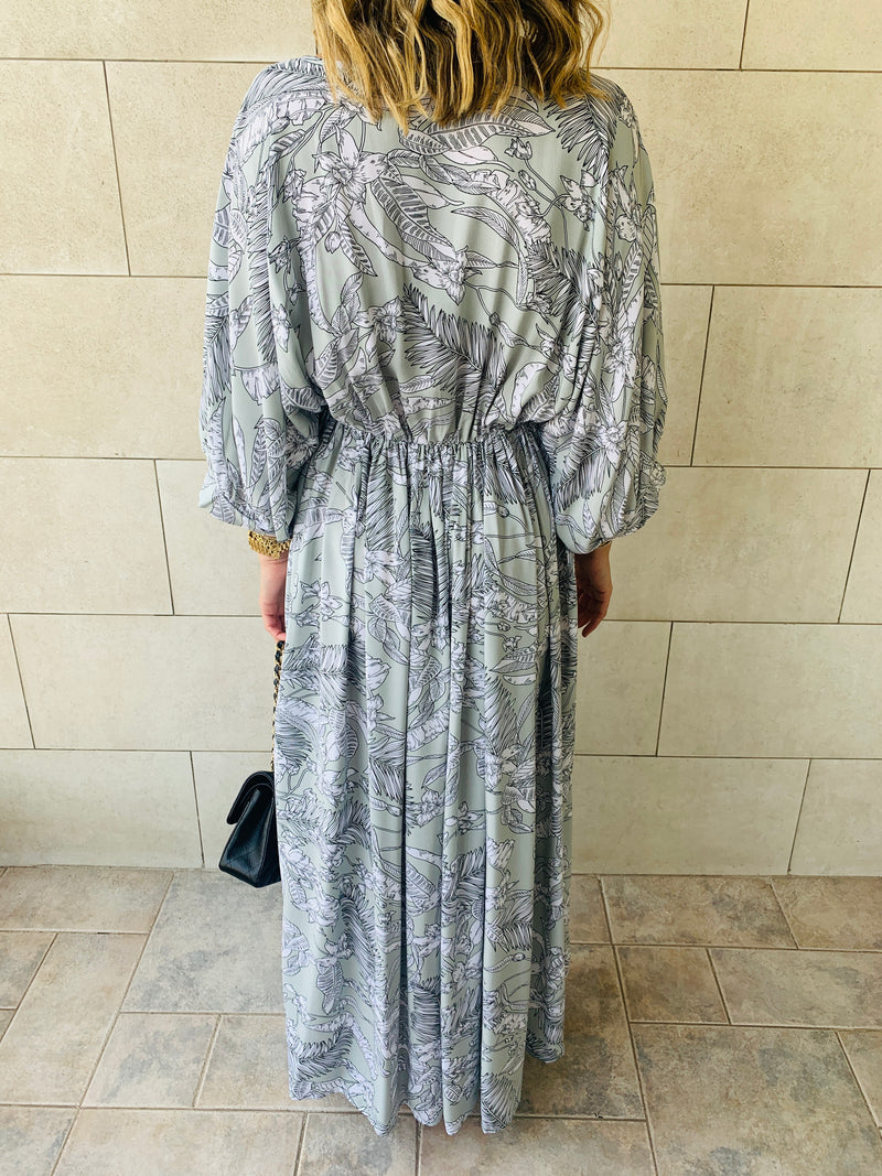 Mint Ramadan Floral Dress