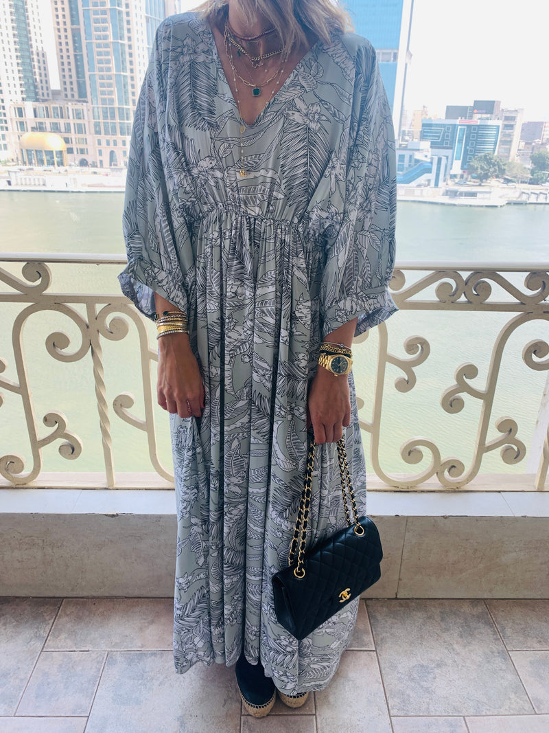 Mint Ramadan Floral Dress