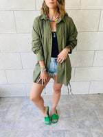 Olive Side Tie Shirt