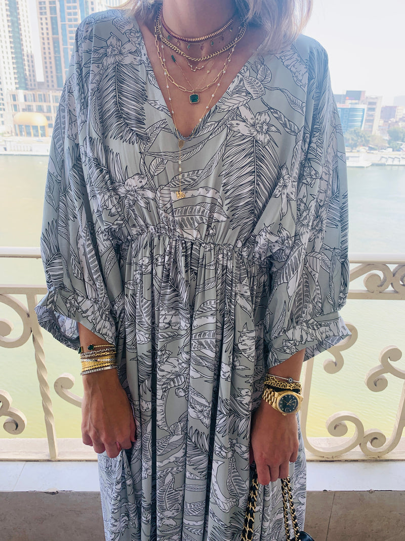 Mint Ramadan Floral Dress