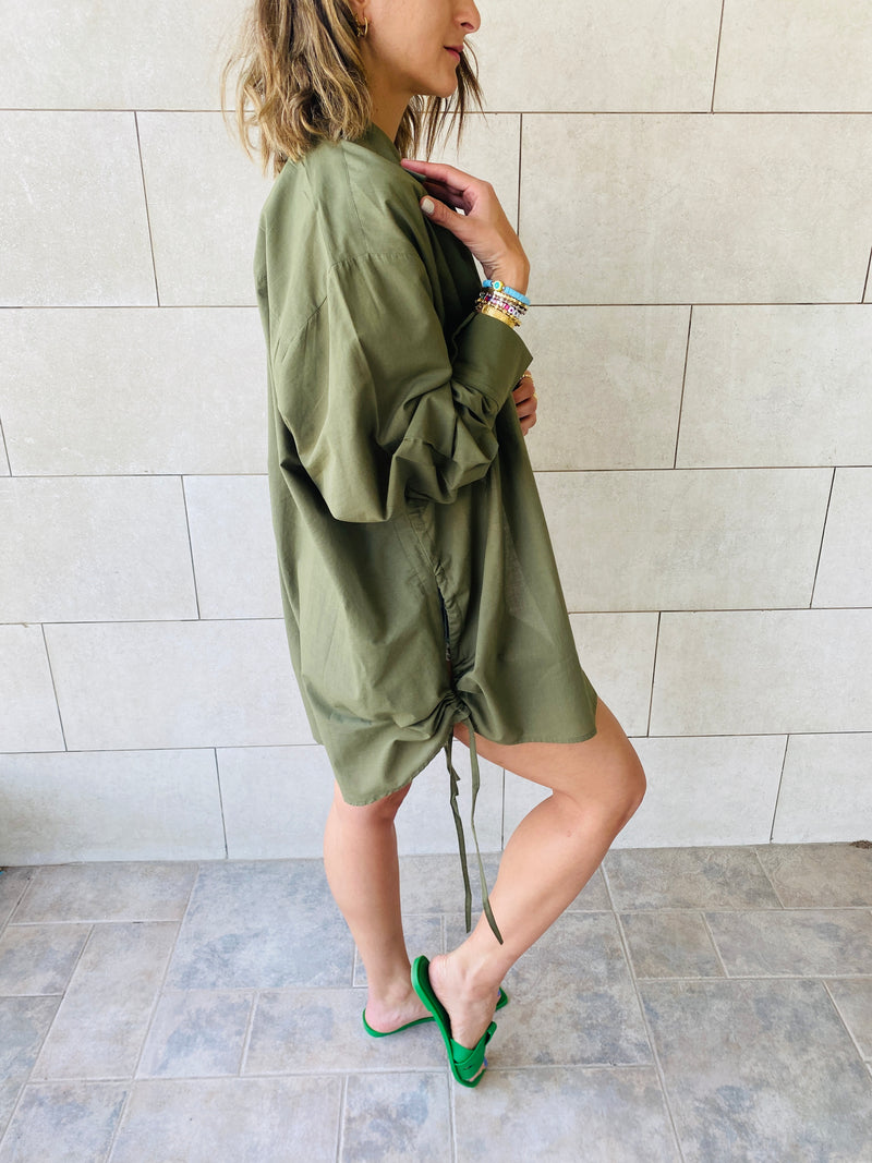 Olive Side Tie Shirt