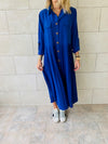 Blue Aria Plisse Dress