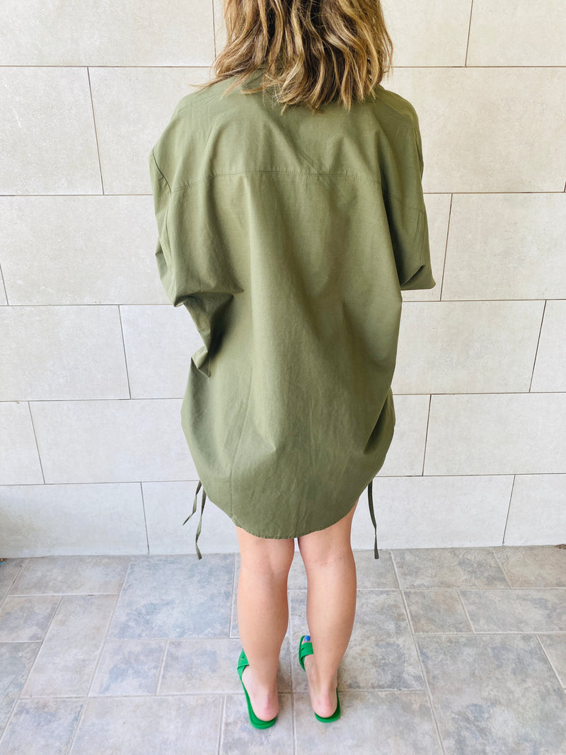 Olive Side Tie Shirt