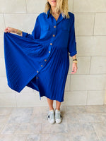 Blue Aria Plisse Dress