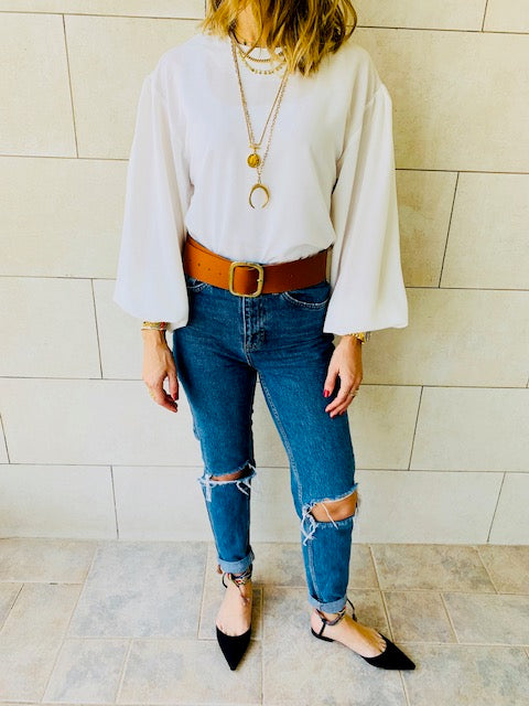 White Luxe Balloon Top