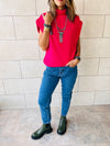 Fuchsia Sleeveless Knit Vest
