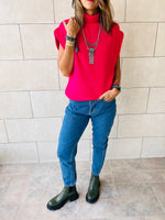 Fuchsia Sleeveless Knit Vest