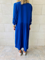 Blue Aria Plisse Dress