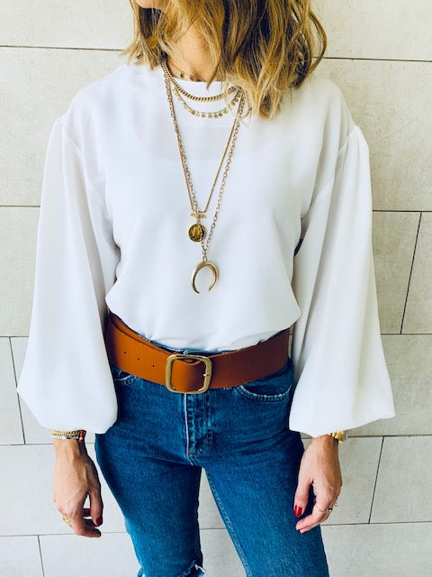 White Luxe Balloon Top