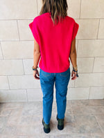 Fuchsia Sleeveless Knit Vest