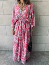 Pink Ramadan Floral Dress