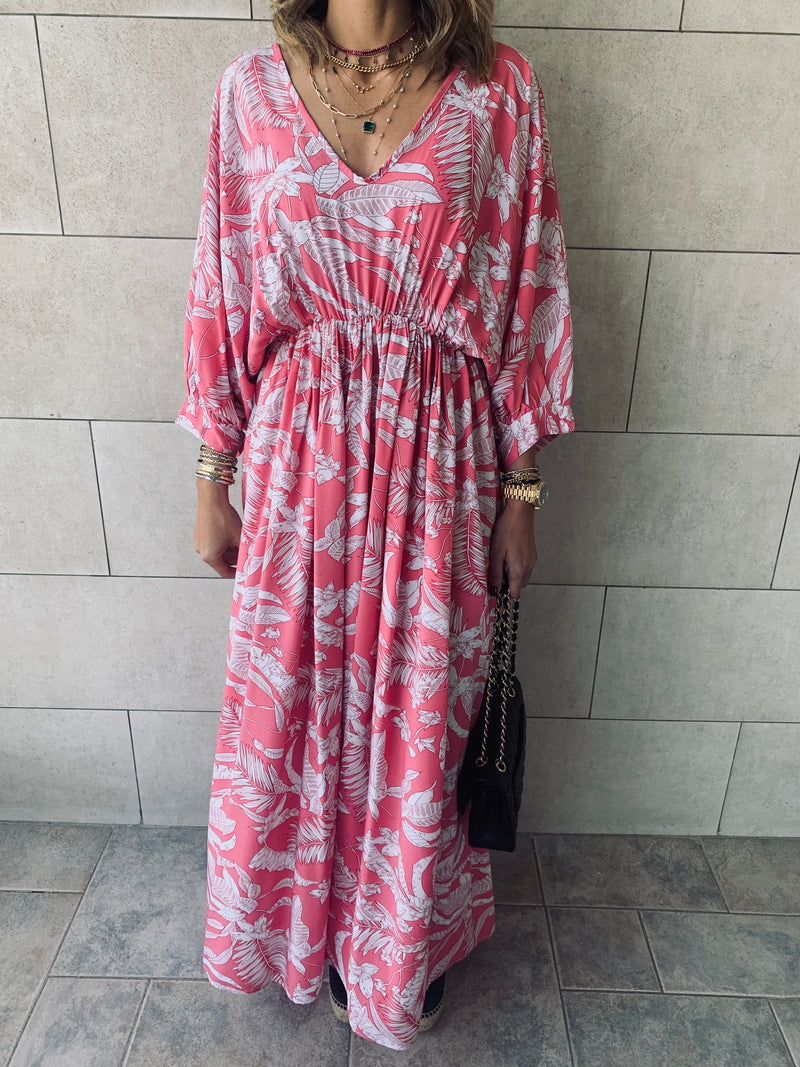 Pink Ramadan Floral Dress