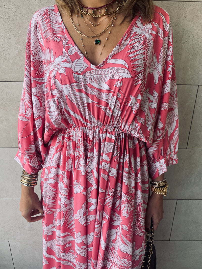 Pink Ramadan Floral Dress