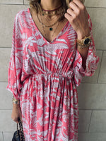 Pink Ramadan Floral Dress