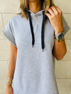 Grey Short Sleeve Hoodie