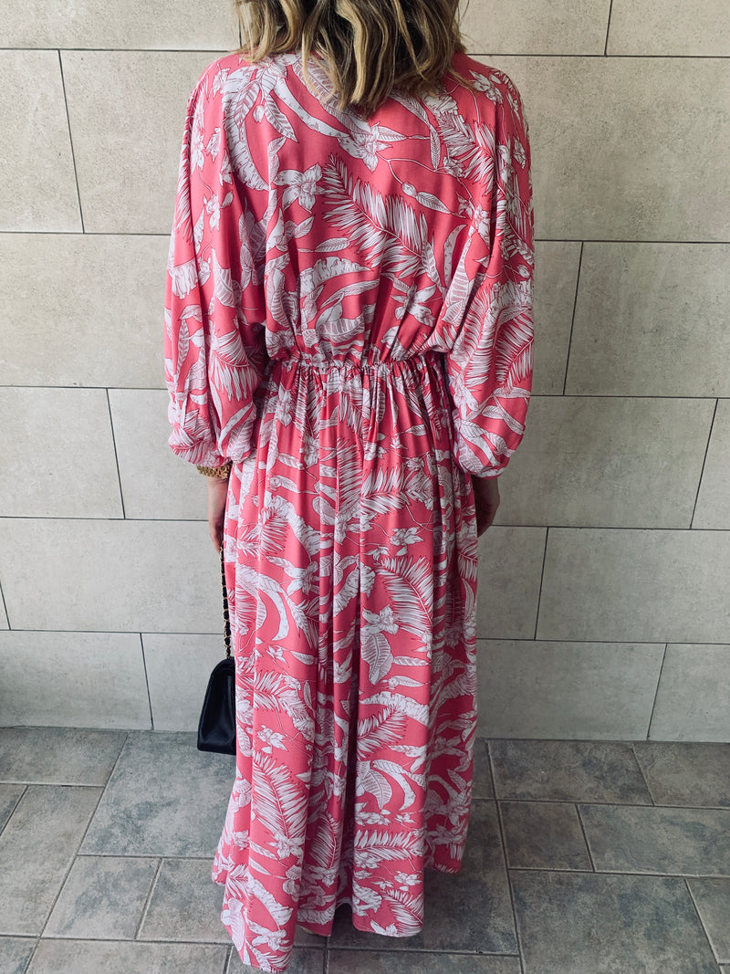 Pink Ramadan Floral Dress