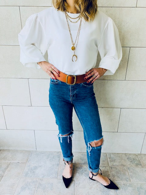 White Luxe Balloon Top