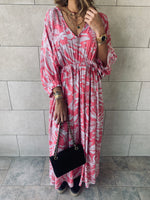 Pink Ramadan Floral Dress