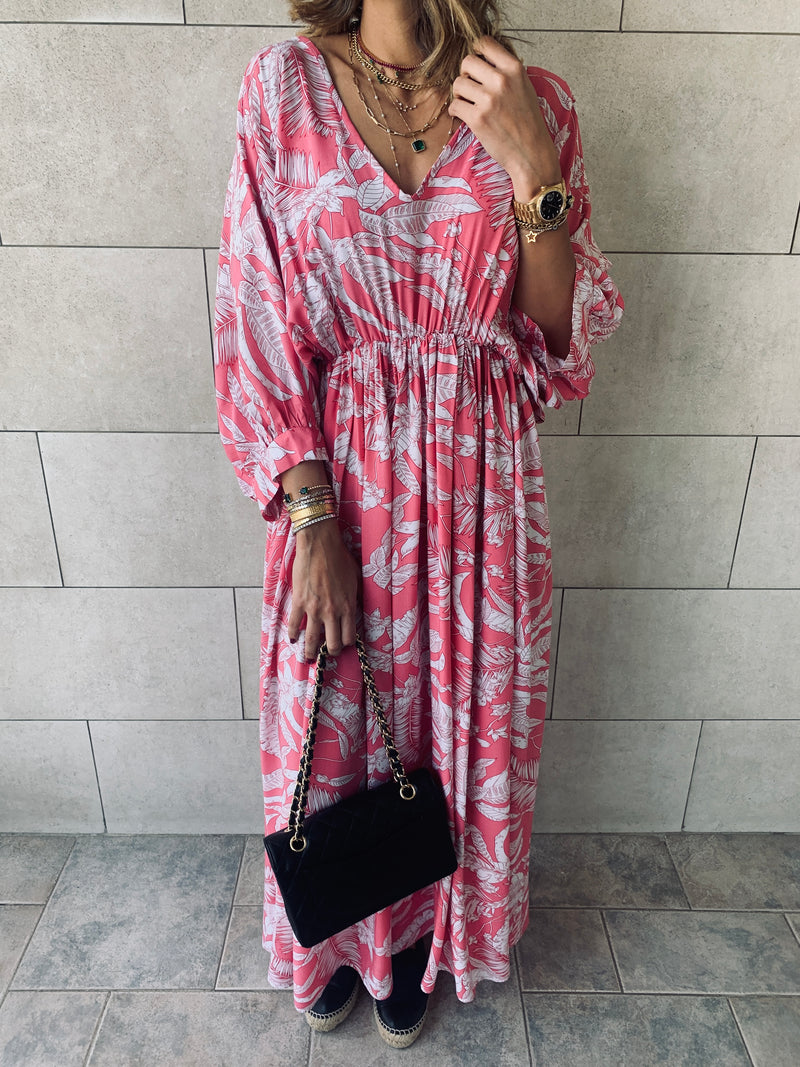 Pink Ramadan Floral Dress