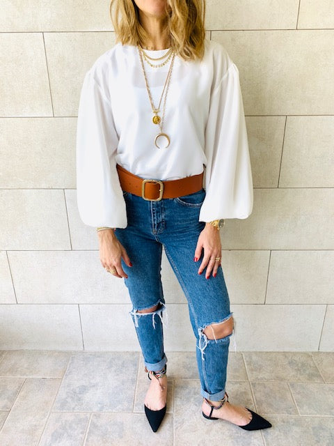 White Luxe Balloon Top