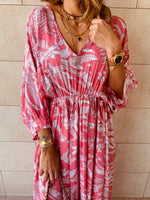 Pink Ramadan Floral Dress