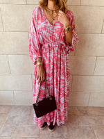Pink Ramadan Floral Dress