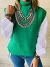 Green Sleeveless Knit Vest