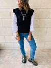 Black Sleeveless Knit Vest