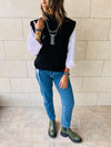 Black Sleeveless Knit Vest