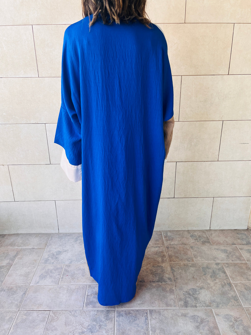 Blue Cubist Colorblock Kimono