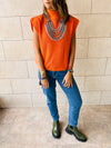 Orange Sleeveless Knit Vest