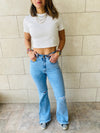 Ripped Flare Denim