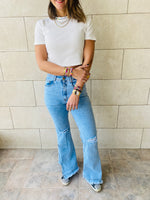 Ripped Flare Denim